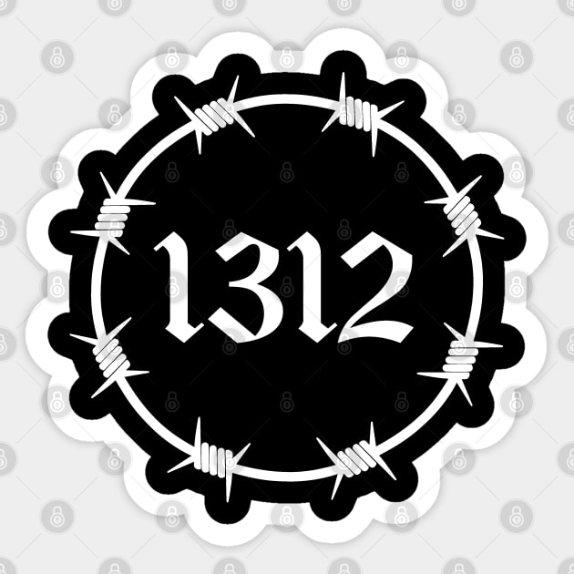 1312 (white) Sticker by Smurnov